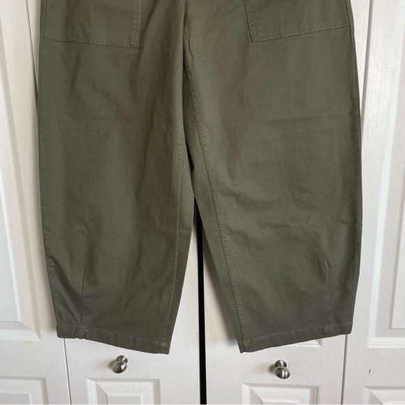 NWOT Lands’ End Chino Barrel Leg Utility Ankle Pants Women’s 8P Green Lagenlook - Picture 6 of 16